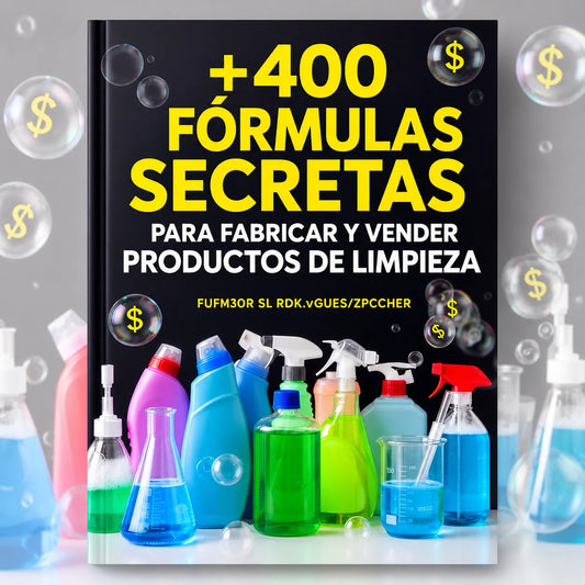 +400 Fórmulas Secretas para Fabricar y Vender Productos de Limpieza